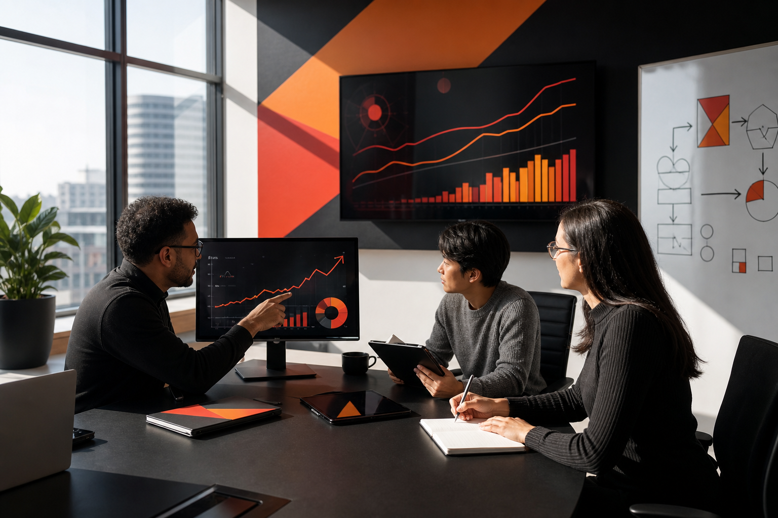 people working in an office
